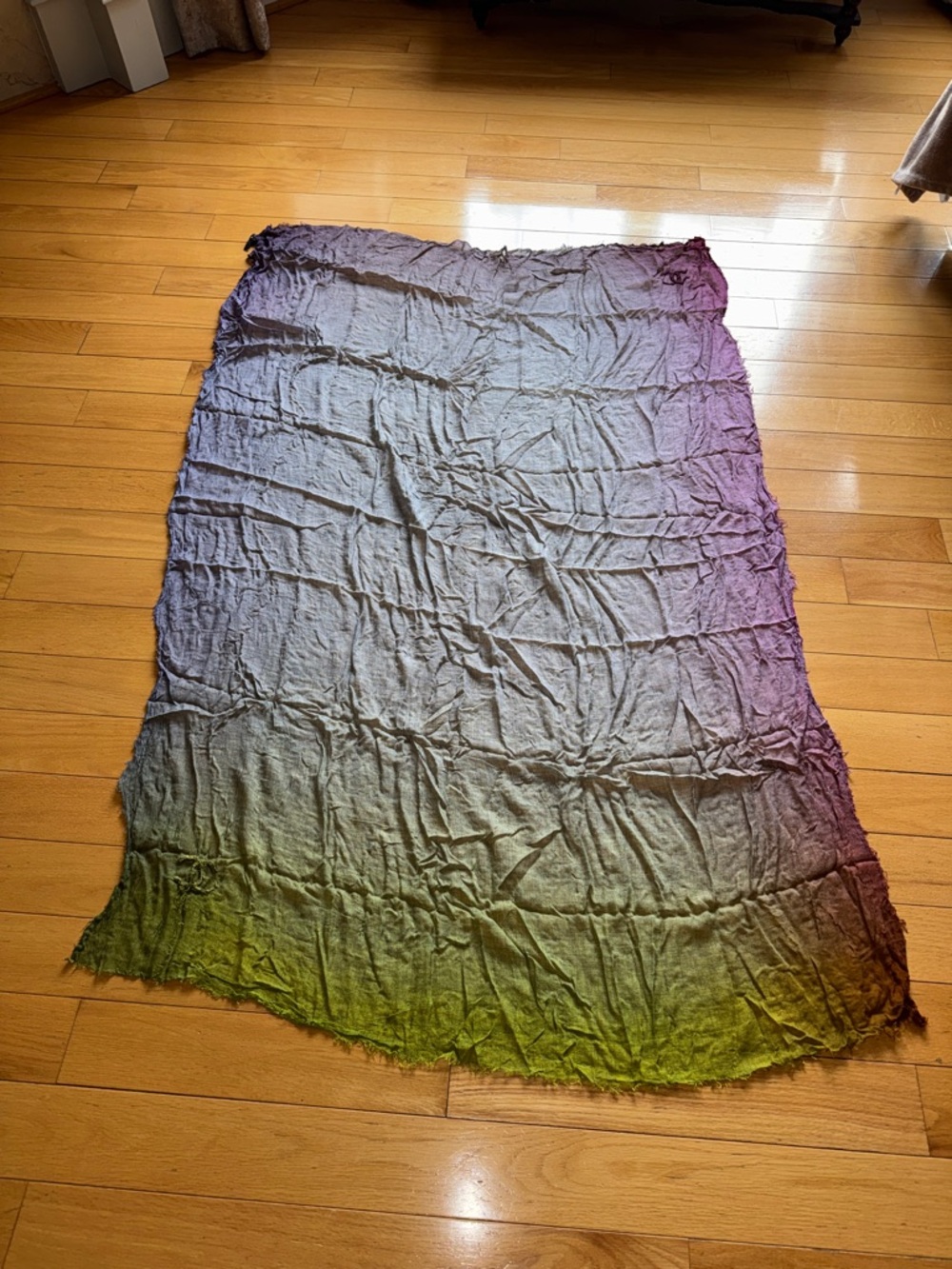CHANEL Gradient Ombre Wrap in Purple, Gray & Green